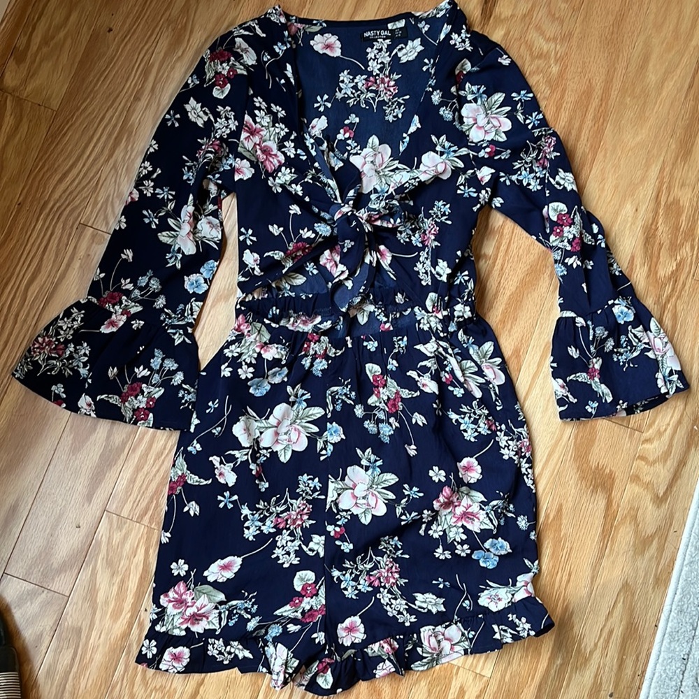 Tie front romper